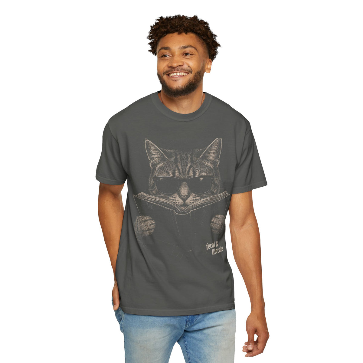 Cat Nerd Unisex Garment-Dyed T-shirt