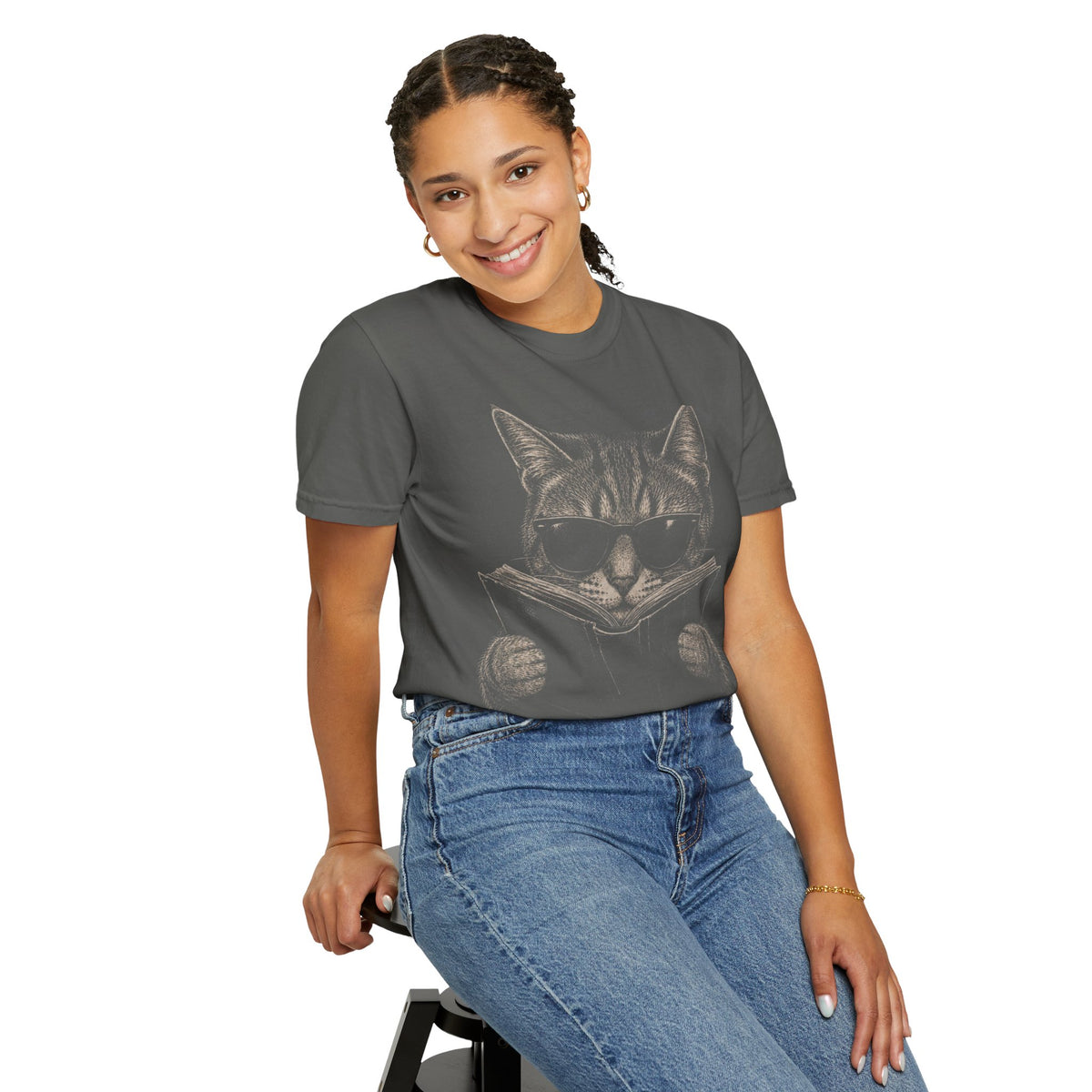 Cat Nerd Unisex Garment-Dyed T-shirt