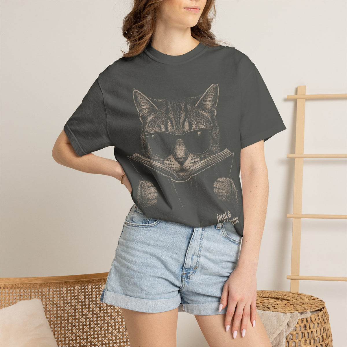 Cat Nerd Unisex Garment-Dyed T-shirt